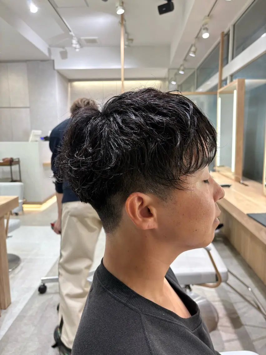 パーマ メンズ 縮毛矯正& 透明感カラー✨レオのヘアスタイル