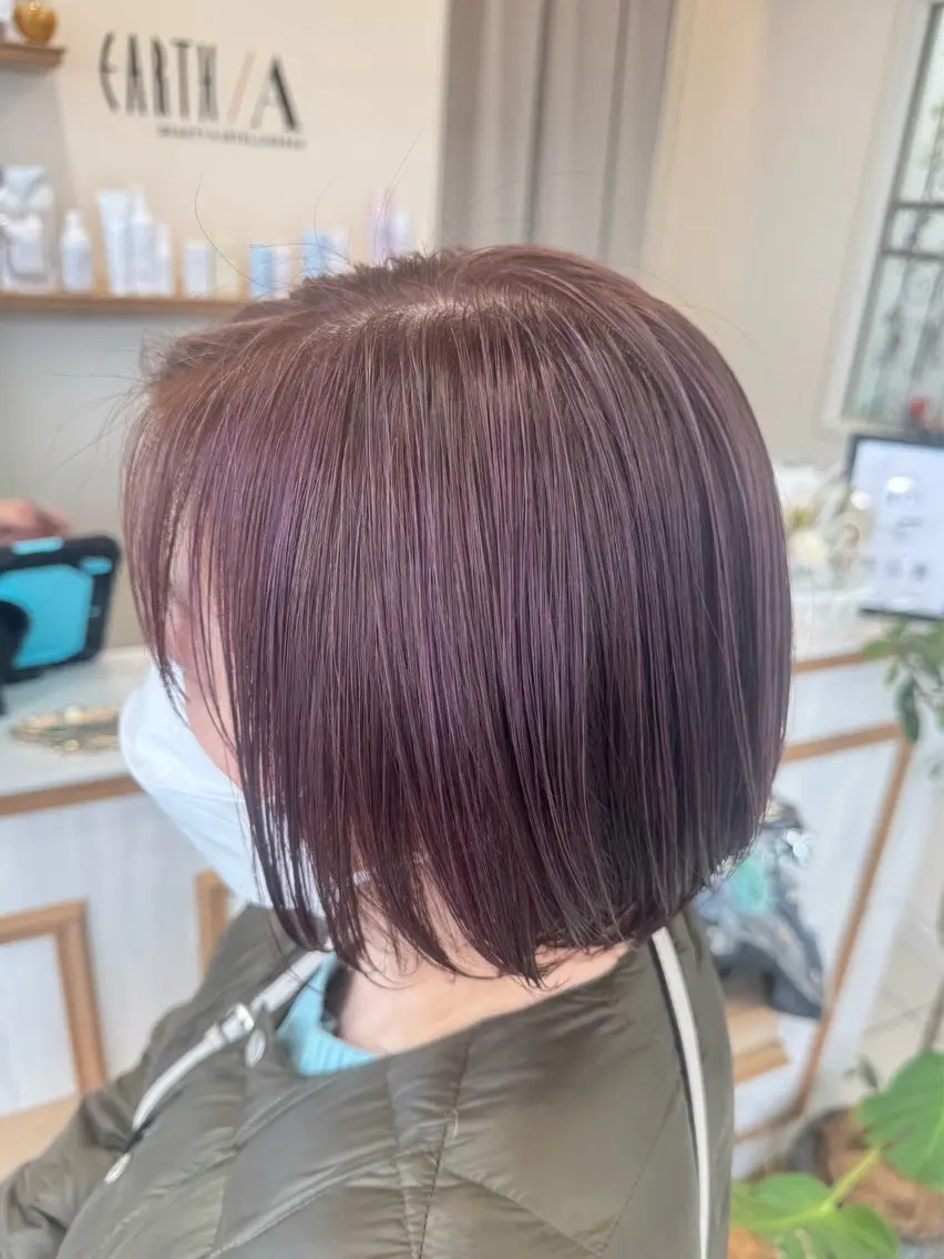 ショート ハイライト ショートヘア ヘアカラー 艶カラー/髪質改善/ 韓国レイヤー/ふうかのヘアスタイル