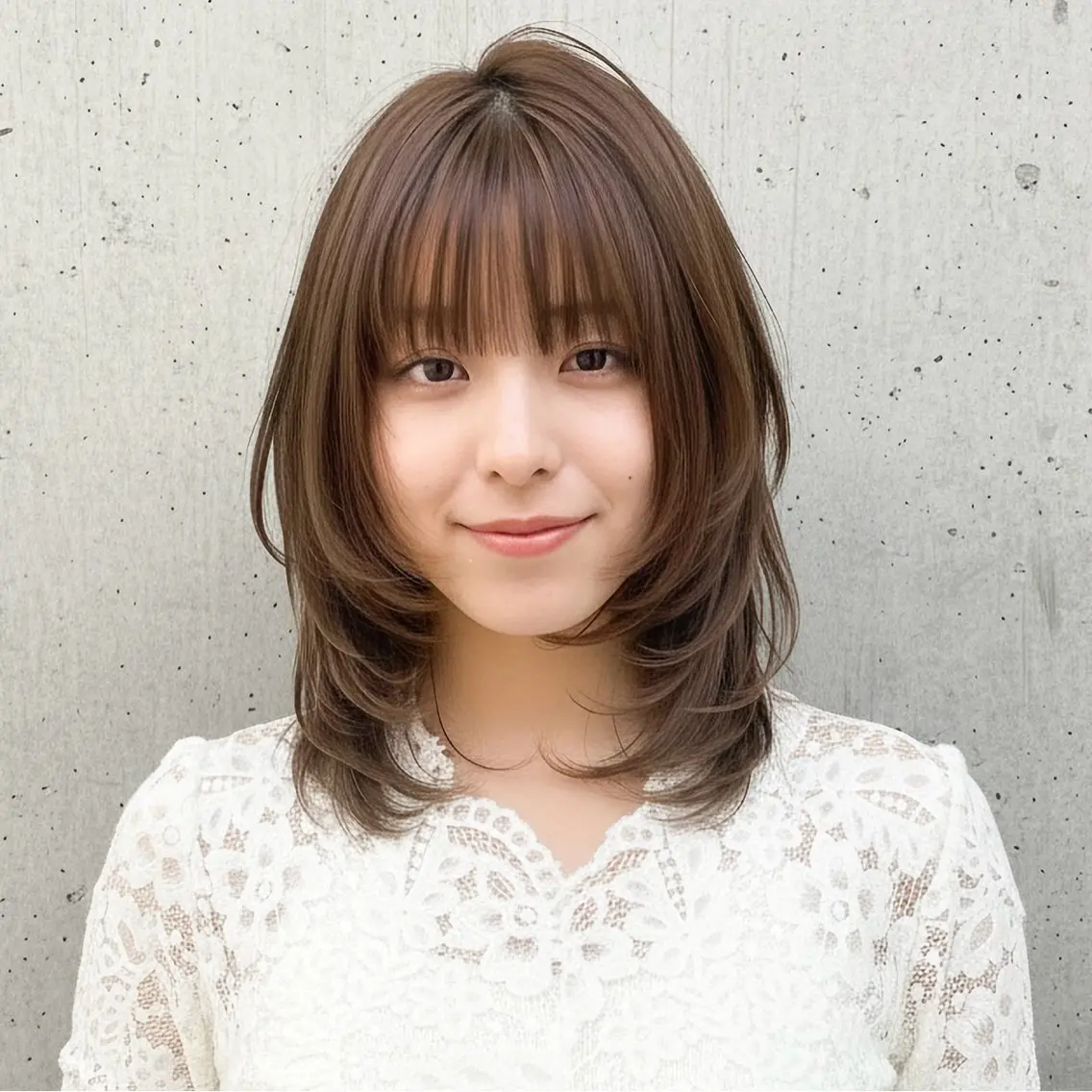 ミディアム カット ハッシュカット 田窪珠妃のヘアスタイル
