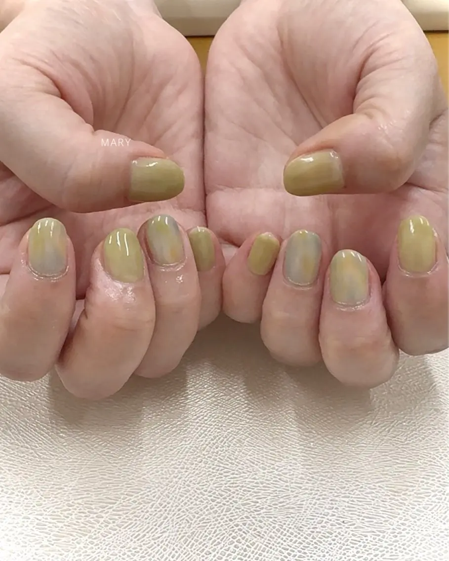 ネイル ニュアンスネイル 春ネイル ハンドネイル Mary nail .narumiのネイルデザイン