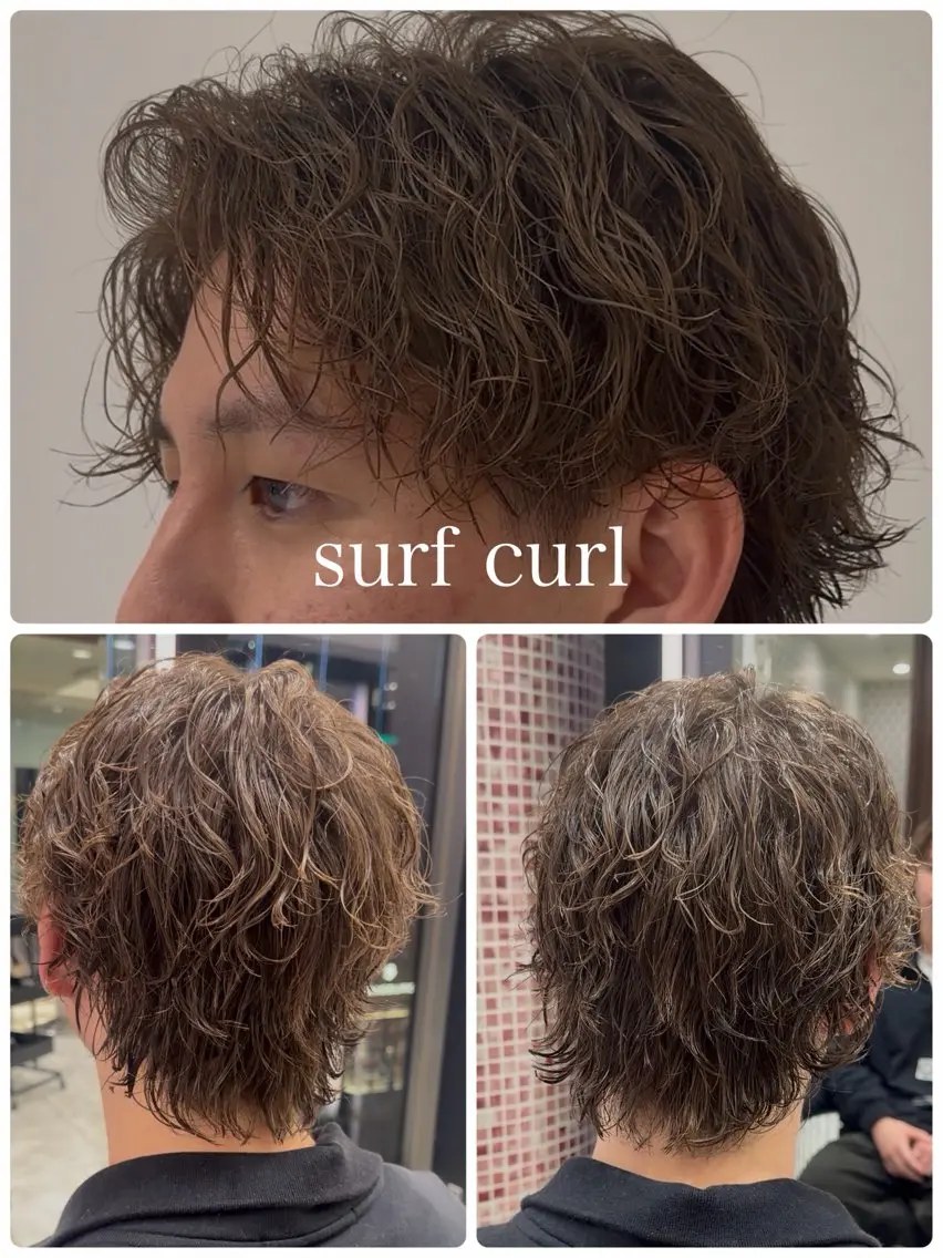 メンズ メンズパーマ カット パーマ 🇺🇸サーフカール パーマ特化ren🎸のヘアスタイル