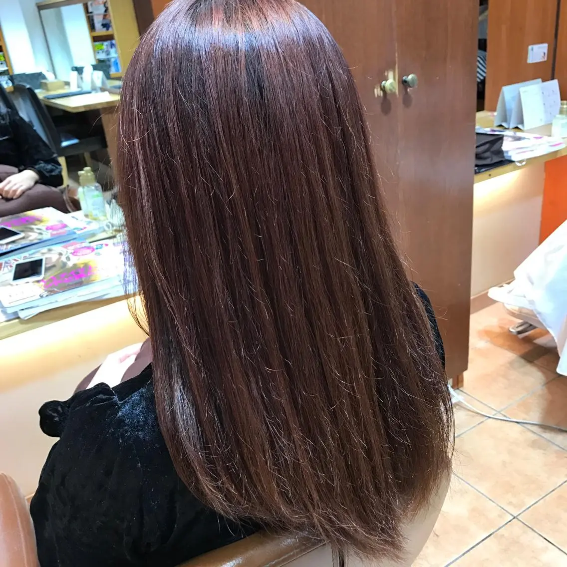 ロング カラー ピンクカラー 🥛洒落髪小顔cut なら龍崎🥛のヘアスタイル