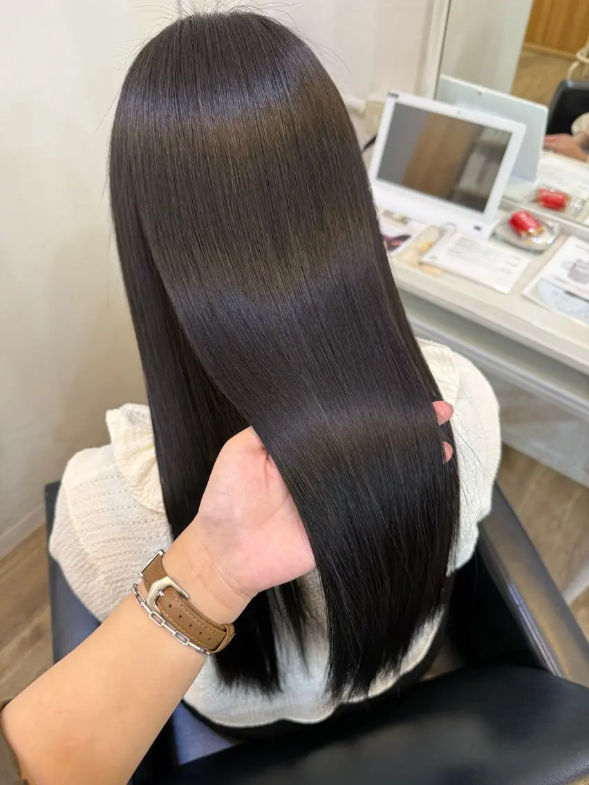ロング 髪質改善 縮毛矯正 トリートメント 酸性ストレート カット 縮毛矯正 みやび/透明感カラー /髪質改善のその他イメージ