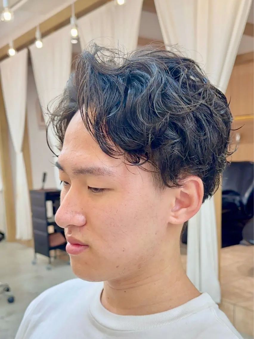 パーマ メンズ カット パーマ トリートメント 巻ける縮毛矯正✨ ボブ/ショートともきのヘアスタイル