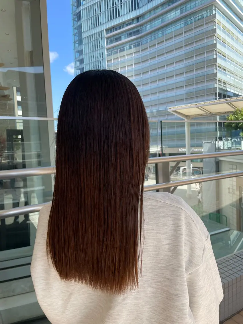 ロング パーマ 髪質改善 k-twoたき✨艶感 カラー/美髪矯正のヘアスタイル