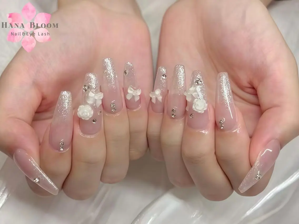 ネイル 長さ出し ジェルネイル 韓国ネイル 持ち込み パラジェル ハンドネイル ハンドケア Hana Bloom Nail💜Akiのネイルデザイン