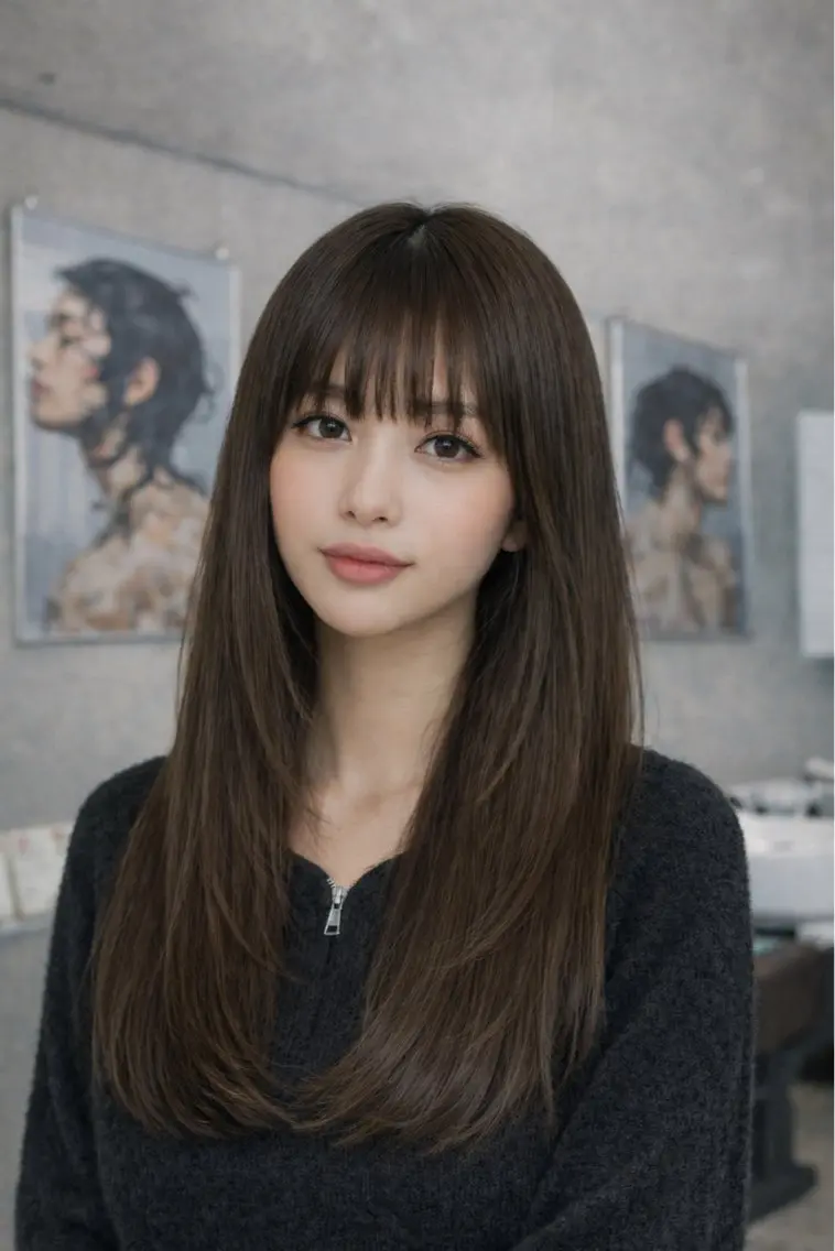 ロング カット ヘアカラー ヘアセット 透明感カラー✨️山内 七鐘のヘアスタイル
