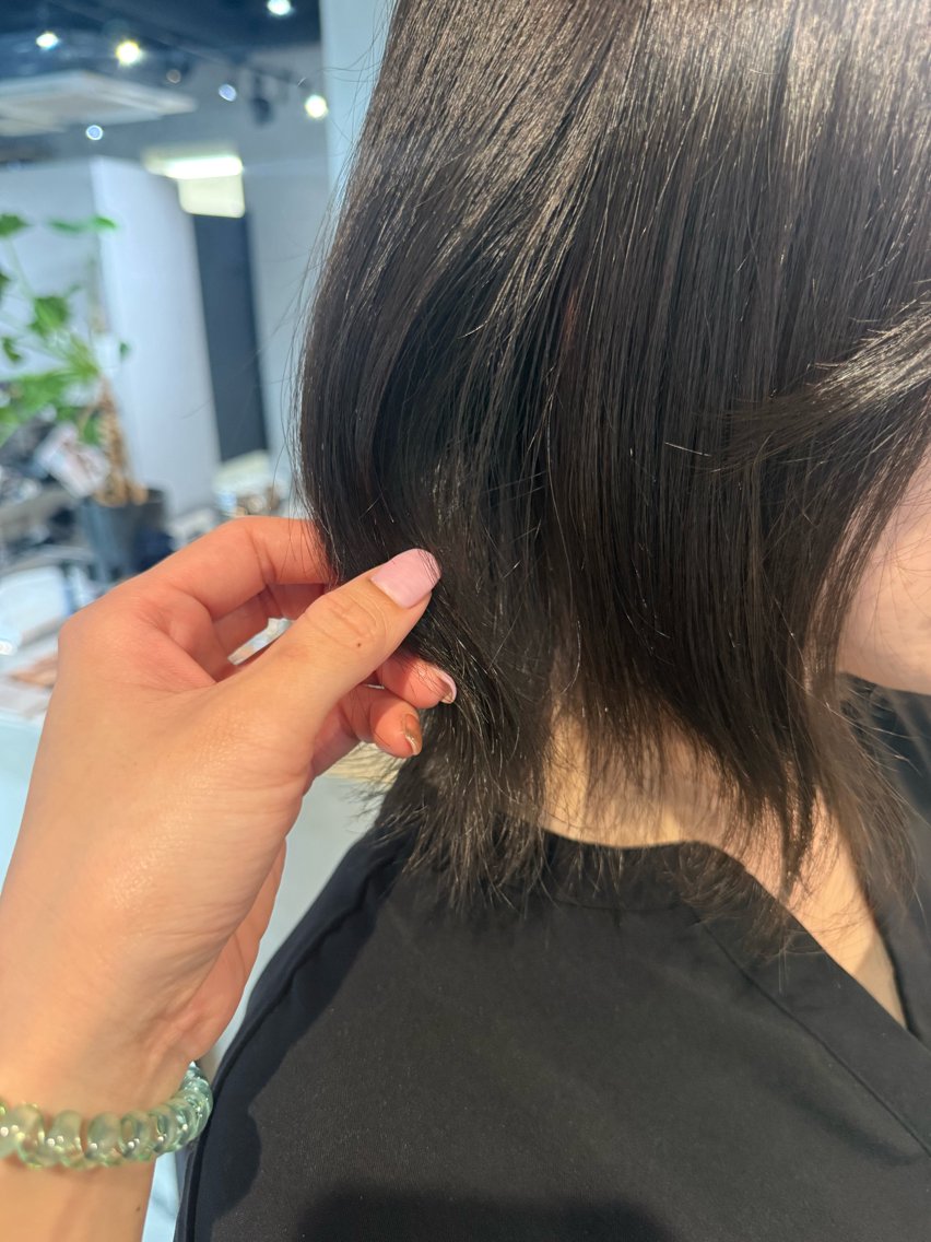 ミディアム ヘアカラー トリートメント ヘッドスパ qpulaあいみ 透明感カラー/大濠のヘアスタイル