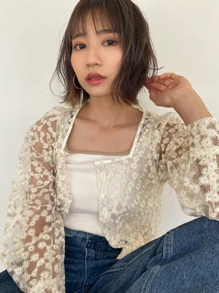 ショート カラー ハッシュカット レイヤーカット カット ヘアカラー トリートメント 夜23時まで予約🉑 reverieあきらのヘアスタイル