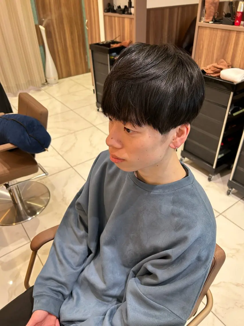 メンズ マッシュ フェザーパーマ 🌎Rino🔚のヘアスタイル