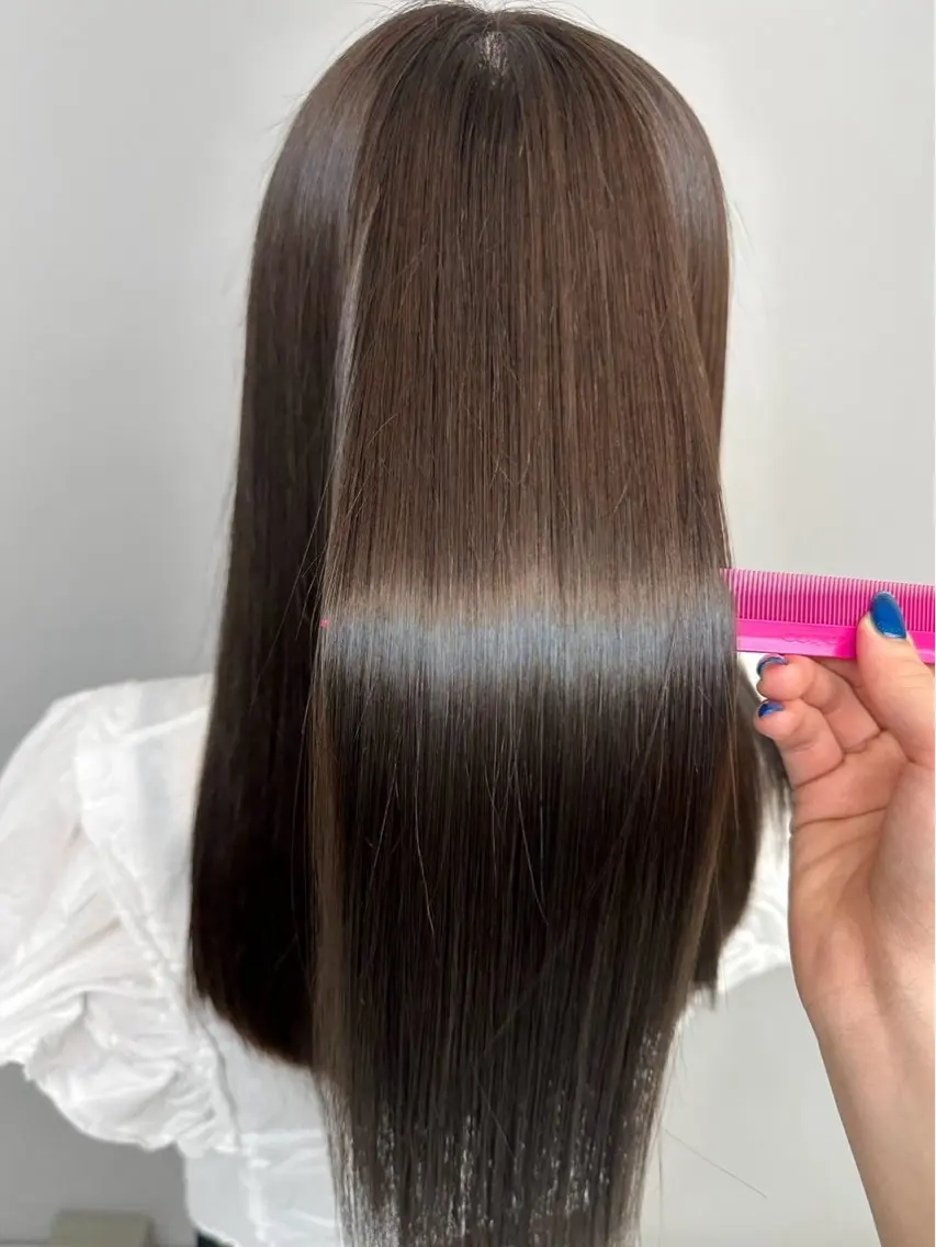 ロング 縮毛矯正 縮毛矯正 中山 達斗のヘアスタイル