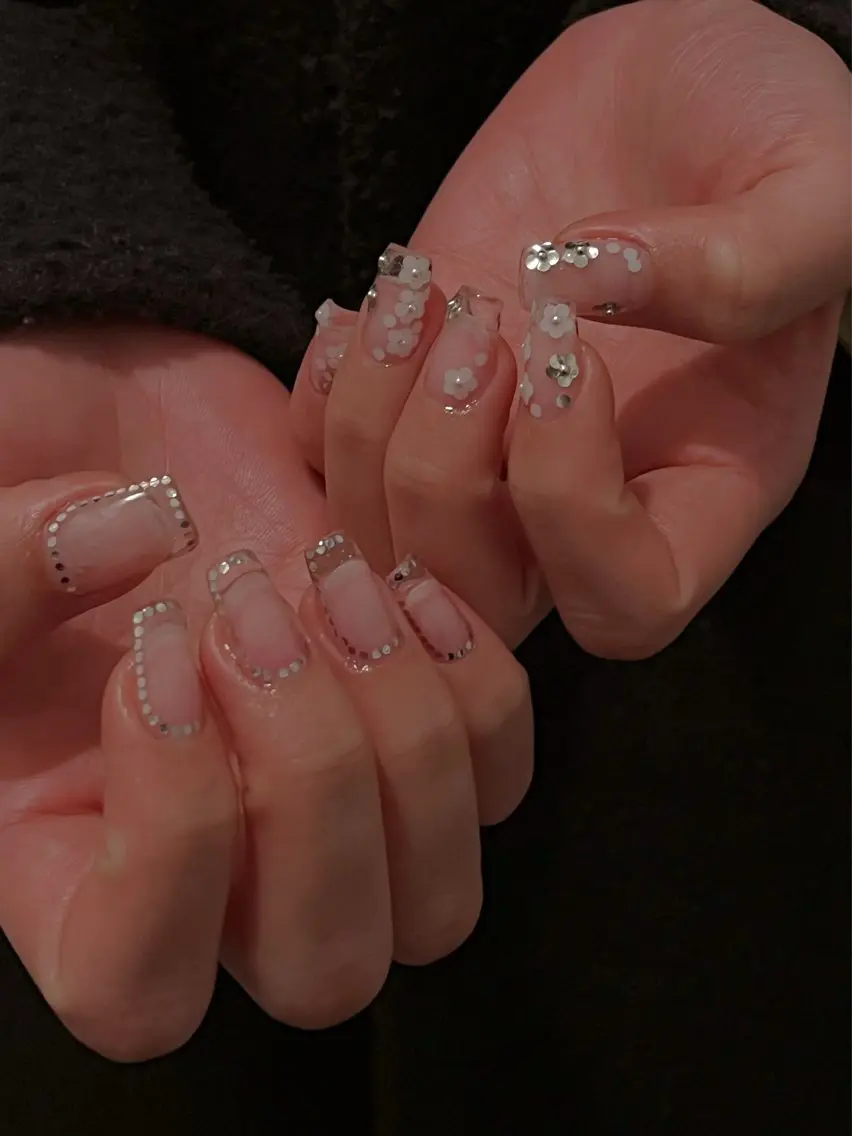 ネイル クリアネイル 長さ出し スカルプネイル シンプルネイル nine.🦋 YUKOのネイルデザイン