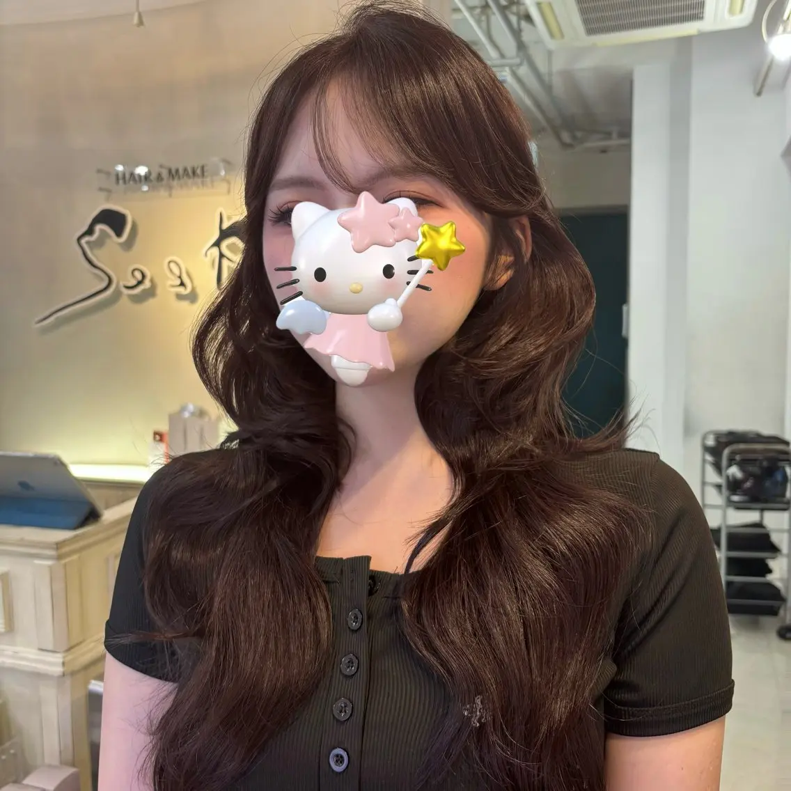 ロング カラー カット ヘアカラー トリートメント 韓国レイヤー/ダブル カラー/フウカ🤍のヘアスタイル