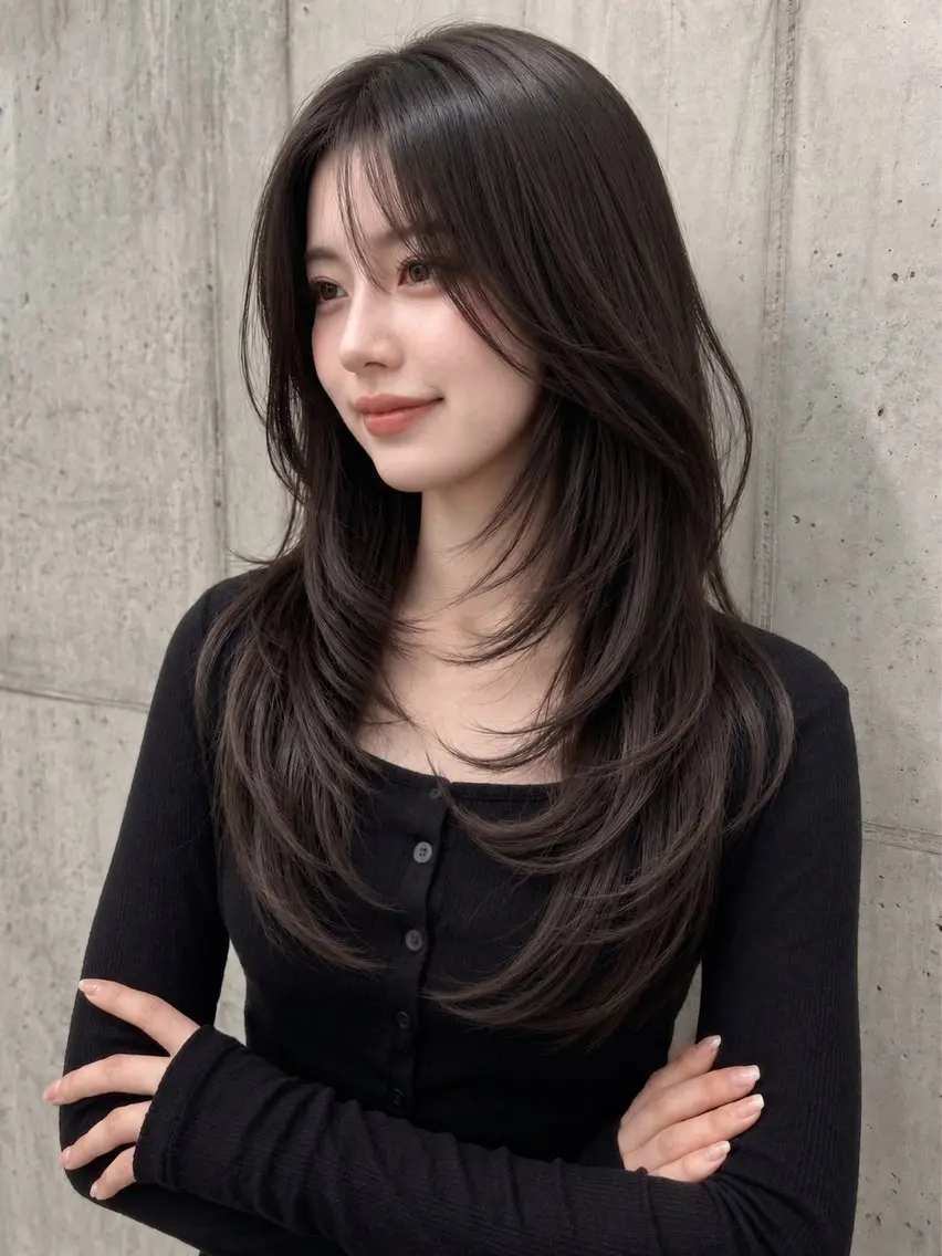 ロング カラー カット ヘアカラー トリートメント 透明感カラー🪽┊︎ Honoka🎀のヘアスタイル