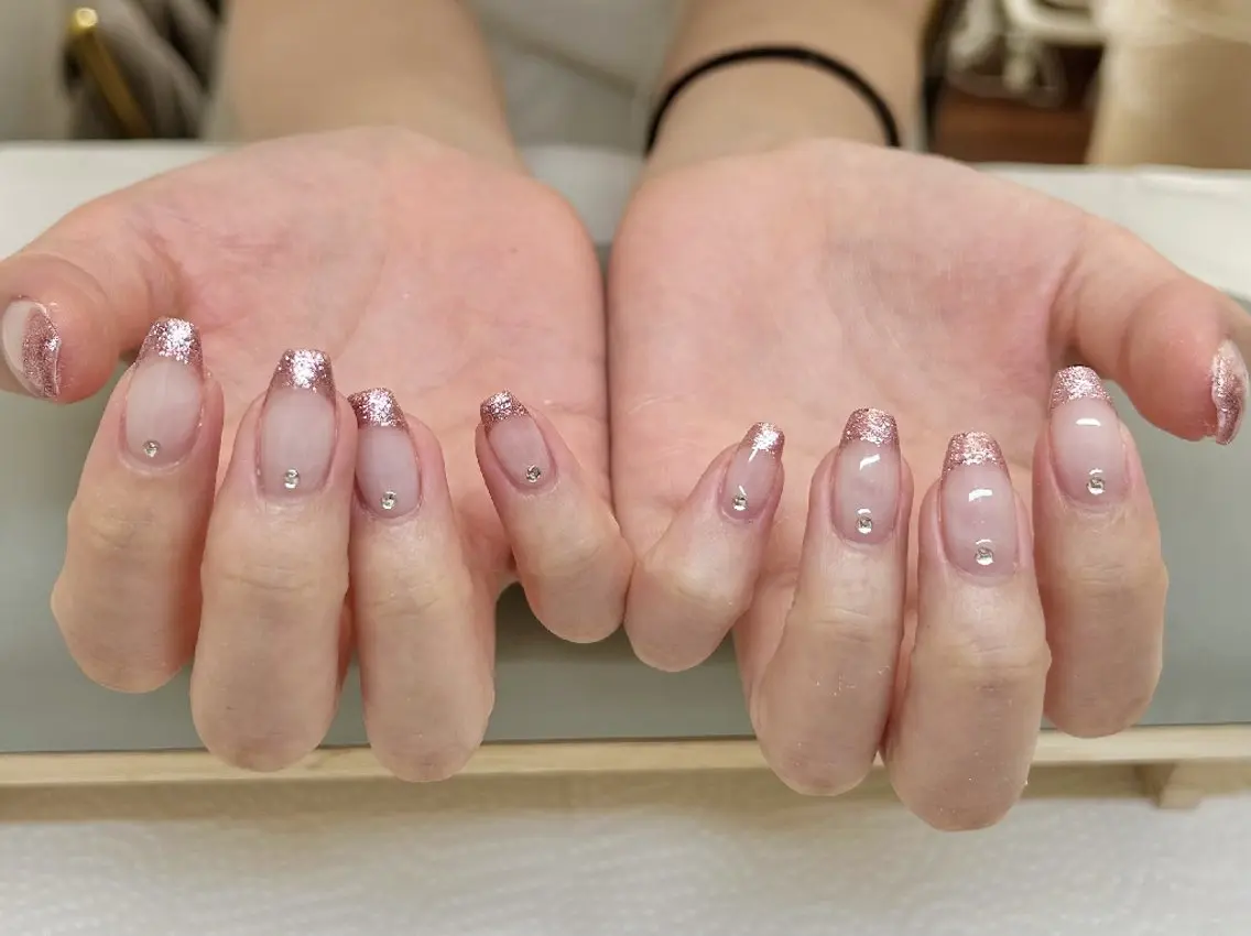 ネイル フットネイル フレンチネイル ジェルネイル ガラスフレンチ 韓国ネイル ハンドネイル ハンドケア The  Nail 新大久保店のその他イメージ