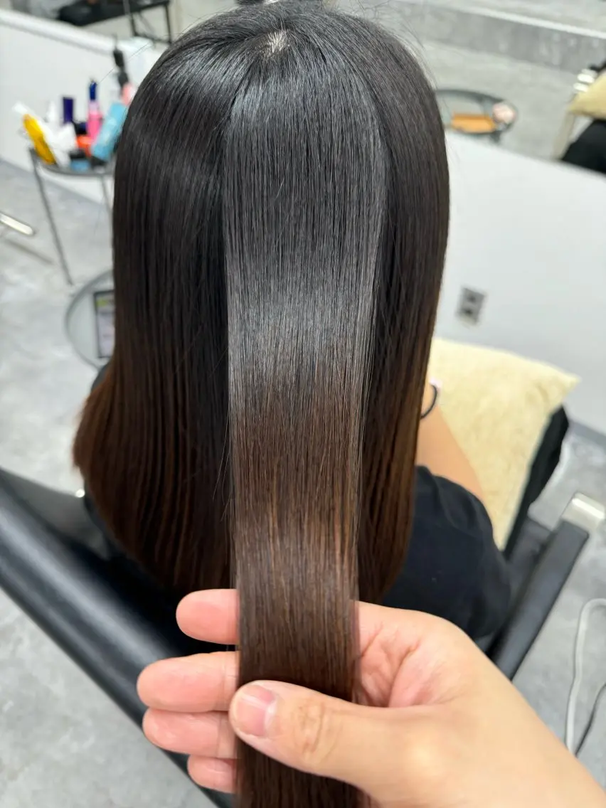 ロング 髪質改善 トリートメント 酸熱トリートメント 髪質改善メニュー 長井 美佐子のヘアスタイル