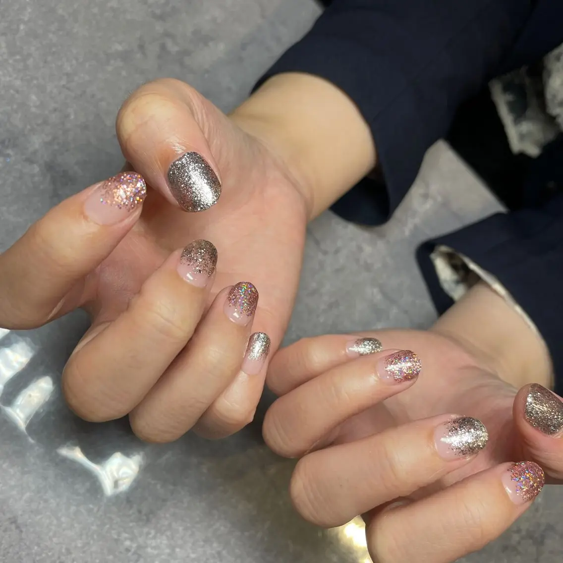 ネイル グラデーション キラキラネイル ラメ(グリッター) ラメグラデーション Saaya🫧 _petitのネイルデザイン