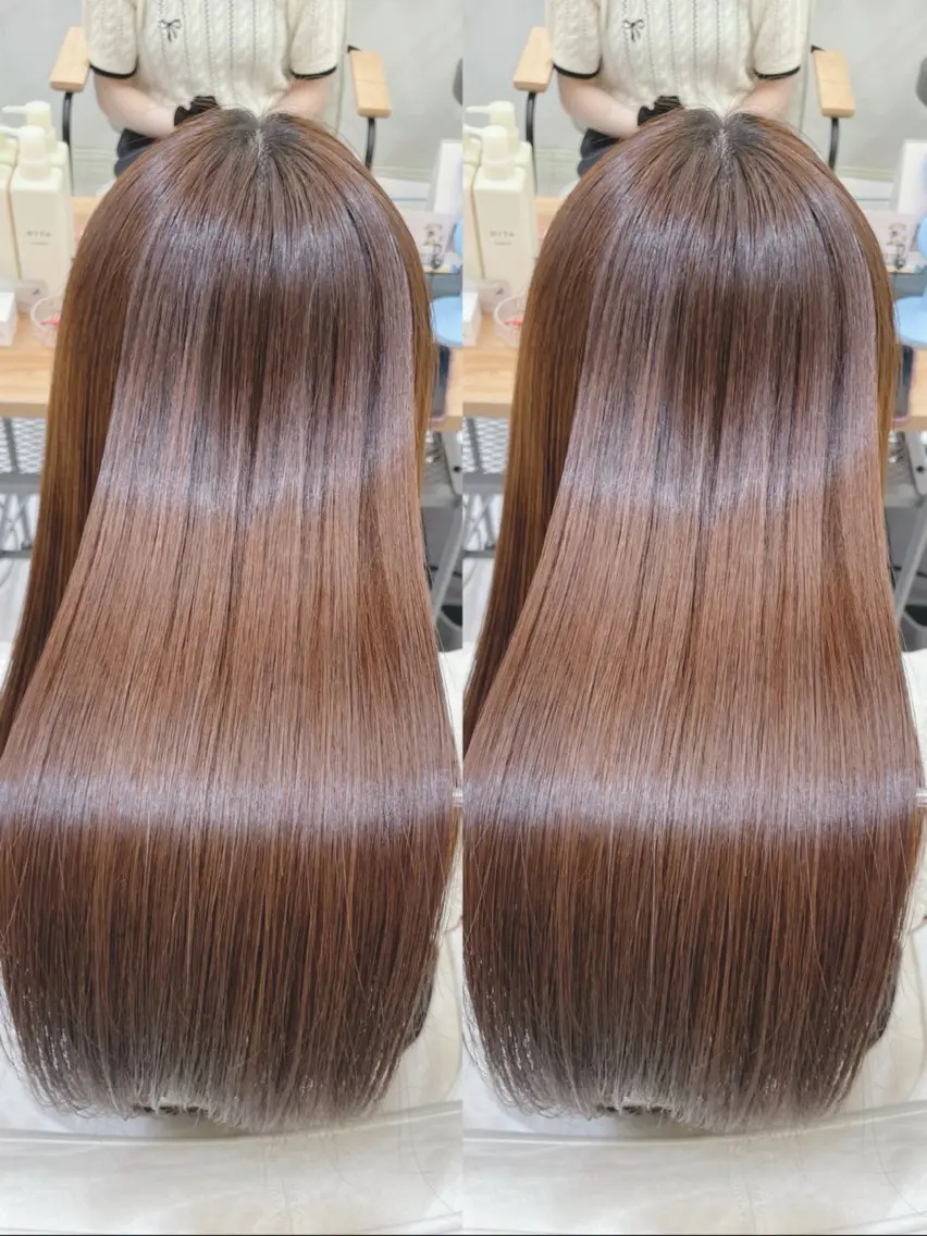 ロング 縮毛矯正 縮毛矯正 トリートメント 髪質改善✨艶髪カラー 縮毛矯正✨有田仁志のヘアスタイル