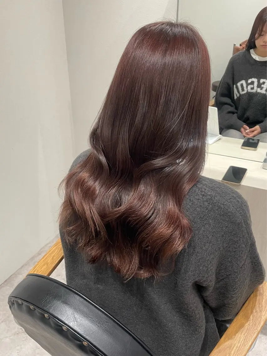 ロング ピンクブラウン ヘアカラー ♡透明感/艶カラー/ M a I ♡のヘアスタイル