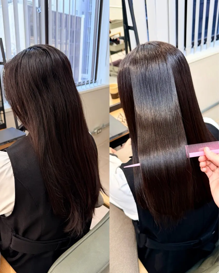 【人気No.1メニュー】メテオストレート＋うる艶トリートメント🕊️｜自然なまとまりにの写真