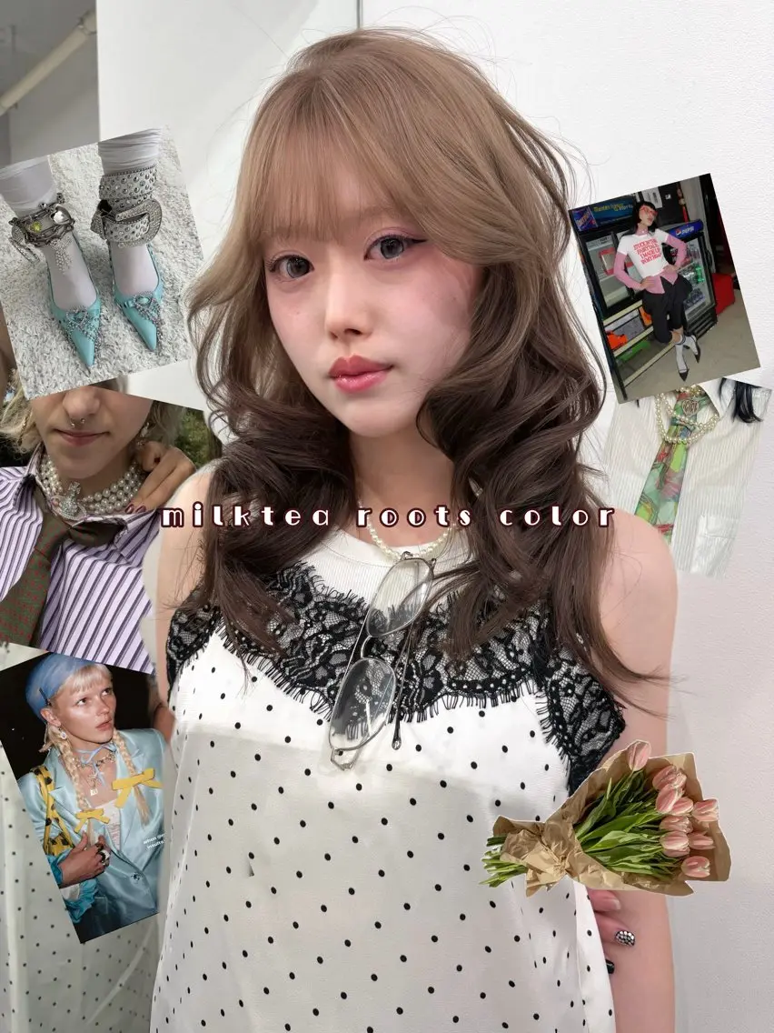 セミロング カラー ベージュカラー ブリーチ ケアブリーチ デザインカラー ダブルカラー ヘアカラー トリートメント TATSUハイトーン ミルクティーベージュのヘアスタイル