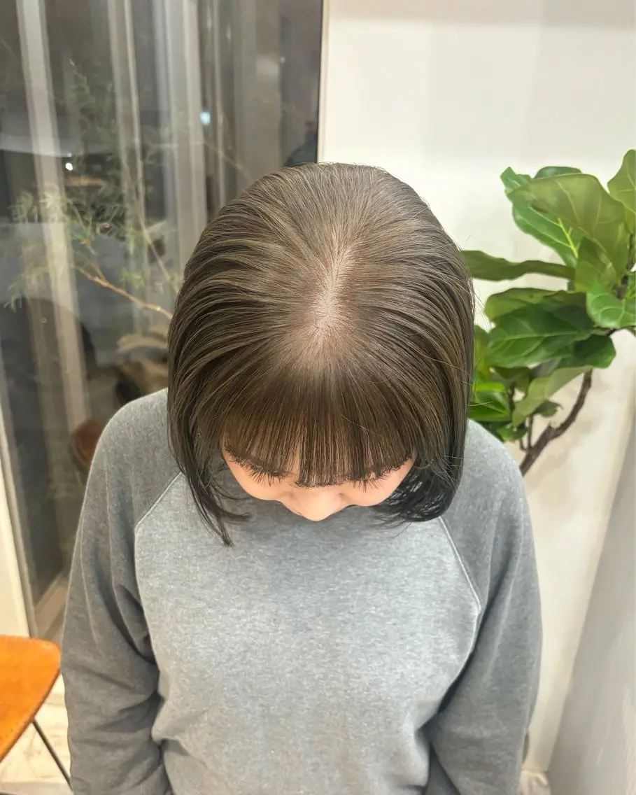 ショート カラー ヘアカラー トリートメント オリーブ/縮毛♡ Natsuno🩰のヘアスタイル