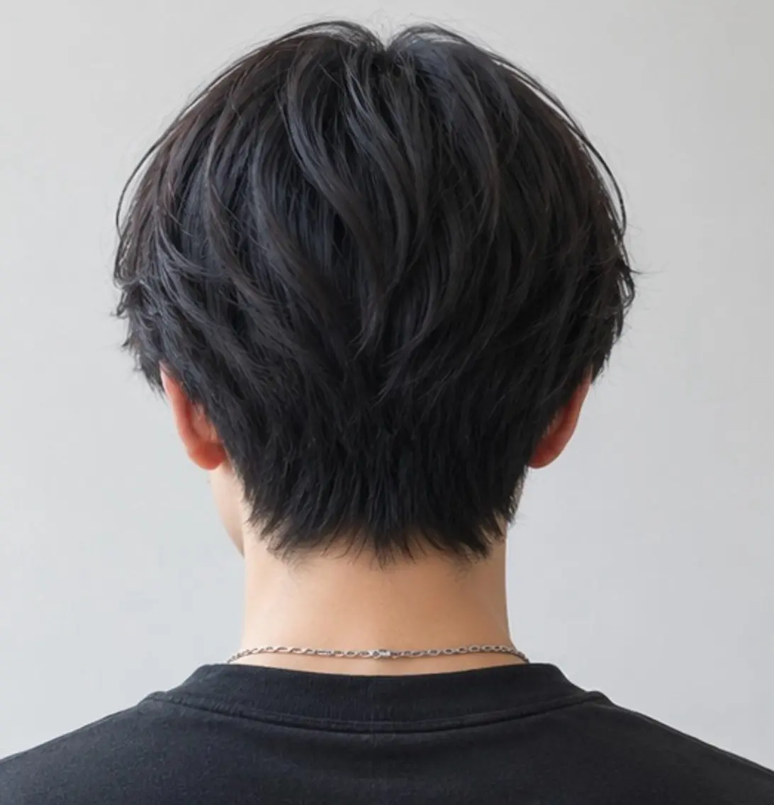 メンズカットモデル(後頭部刈り上げしないスタイル)の写真