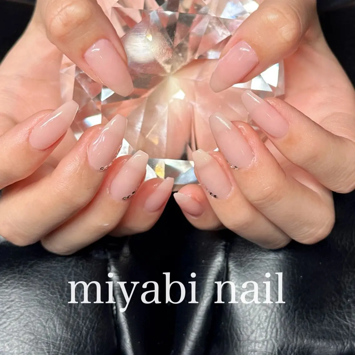 ネイル ジェルネイル 持ち込み オフィスネイル ピンク ピンクベージュ ハンドネイル miyabi nail 桂川駅近くのネイルデザイン