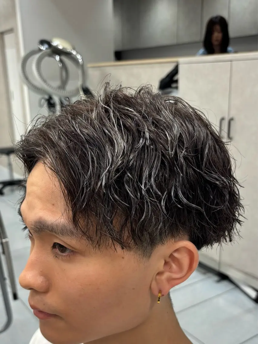 ショート パーマ メンズ カット パーマ メンズ特化韓国風 パーマスタイル/りんのヘアスタイル
