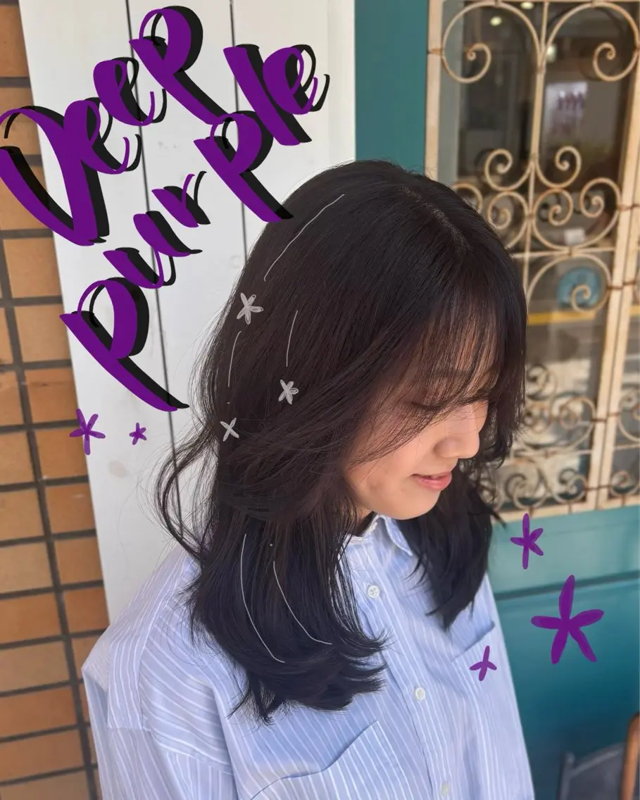 セミロング カラー カット ヘアカラー 🌱なゆみ🌱透明感 /ナチュラル/高宮のヘアスタイル