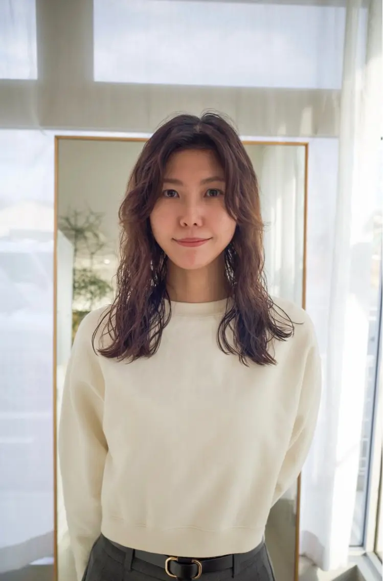 セミロング カット パーマ つくばUtooe's 副店長 寺沢颯のヘアスタイル