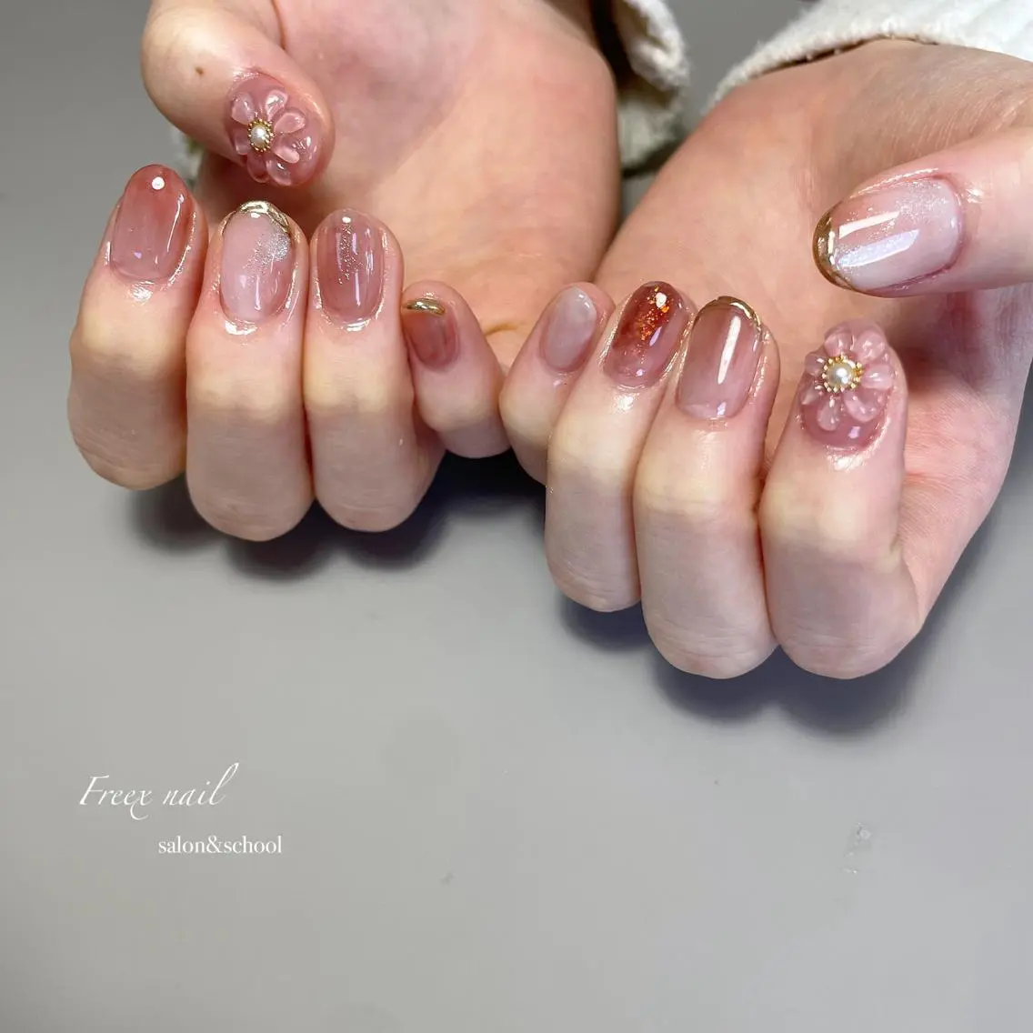 ネイル 春ネイル ハンドネイル フットネイル freex nail /ニュアンス/個性派のネイルデザイン