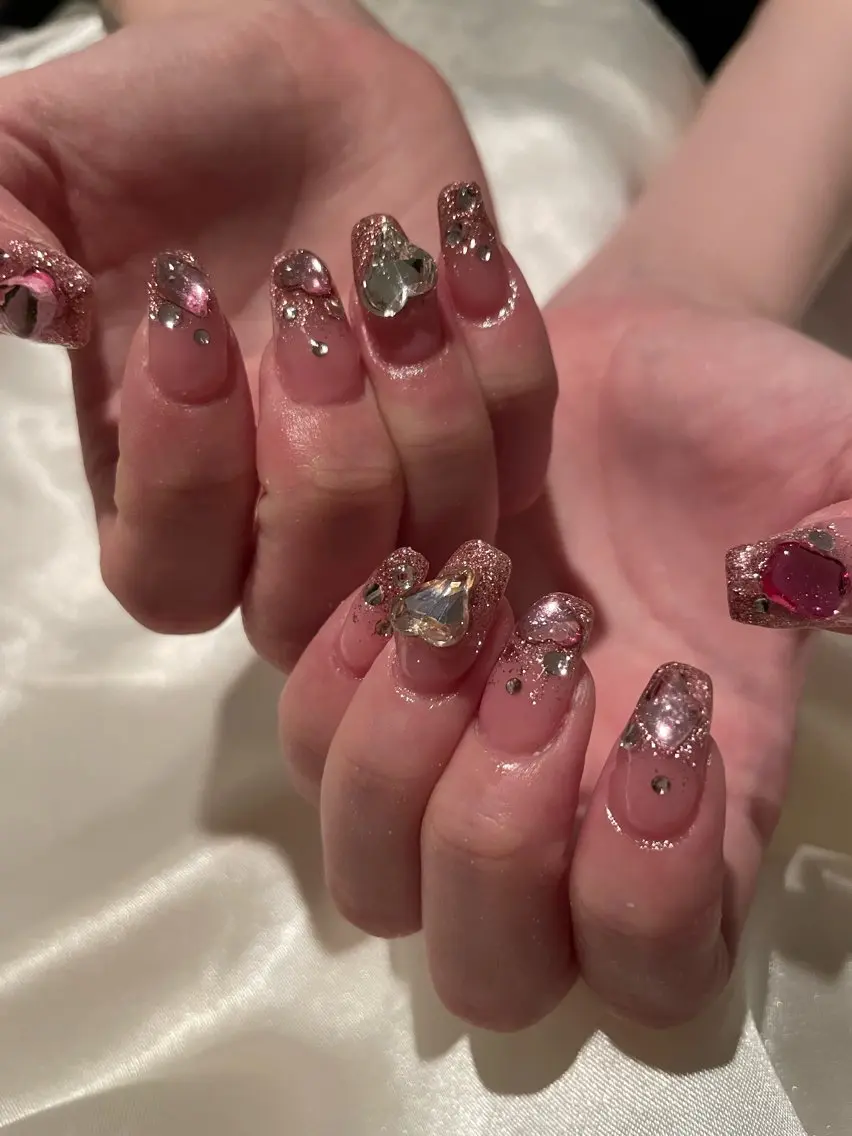 ネイル キラキラネイル ピンク ハンドネイル RANUN nailのネイルデザイン