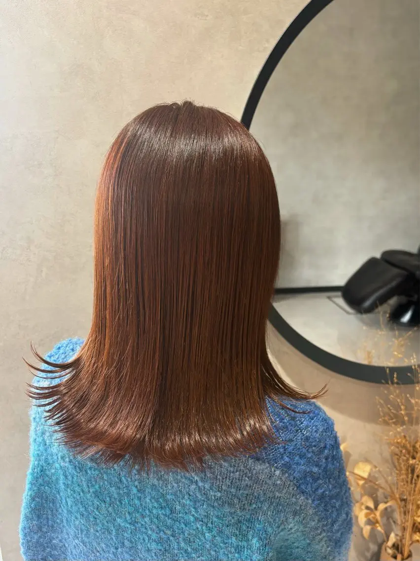 ミディアム カラー ヘアカラー トリートメント 《.Xian》 アカリ/艶髪カラーのヘアスタイル