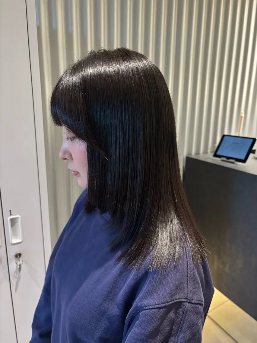 ミディアム カラー パーマ ヘアアレンジ ヘアカラー トリートメント ヘッドスパ ヘアセット 押切 響　のヘアスタイル