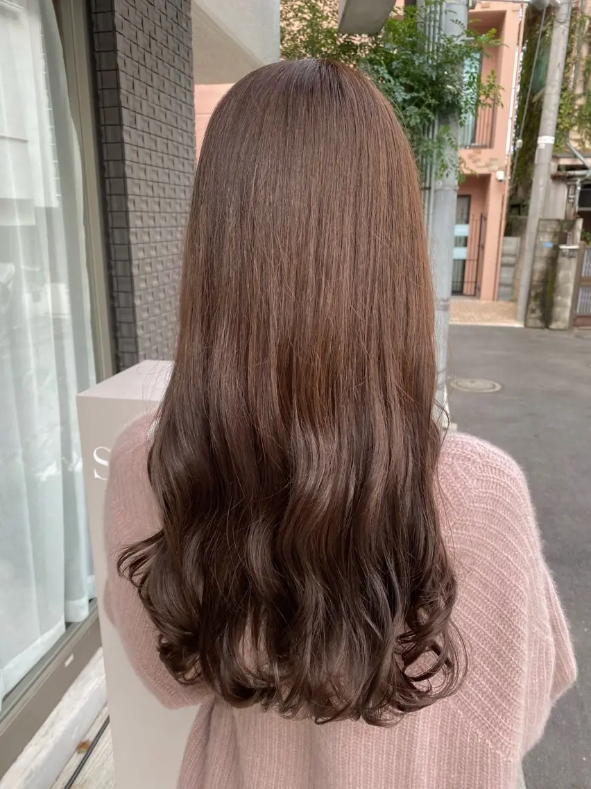 ロング カラー グレージュ カット ヘアカラー トリートメント グレージュ/レイヤー /韓国ヘア/RISAのヘアスタイル