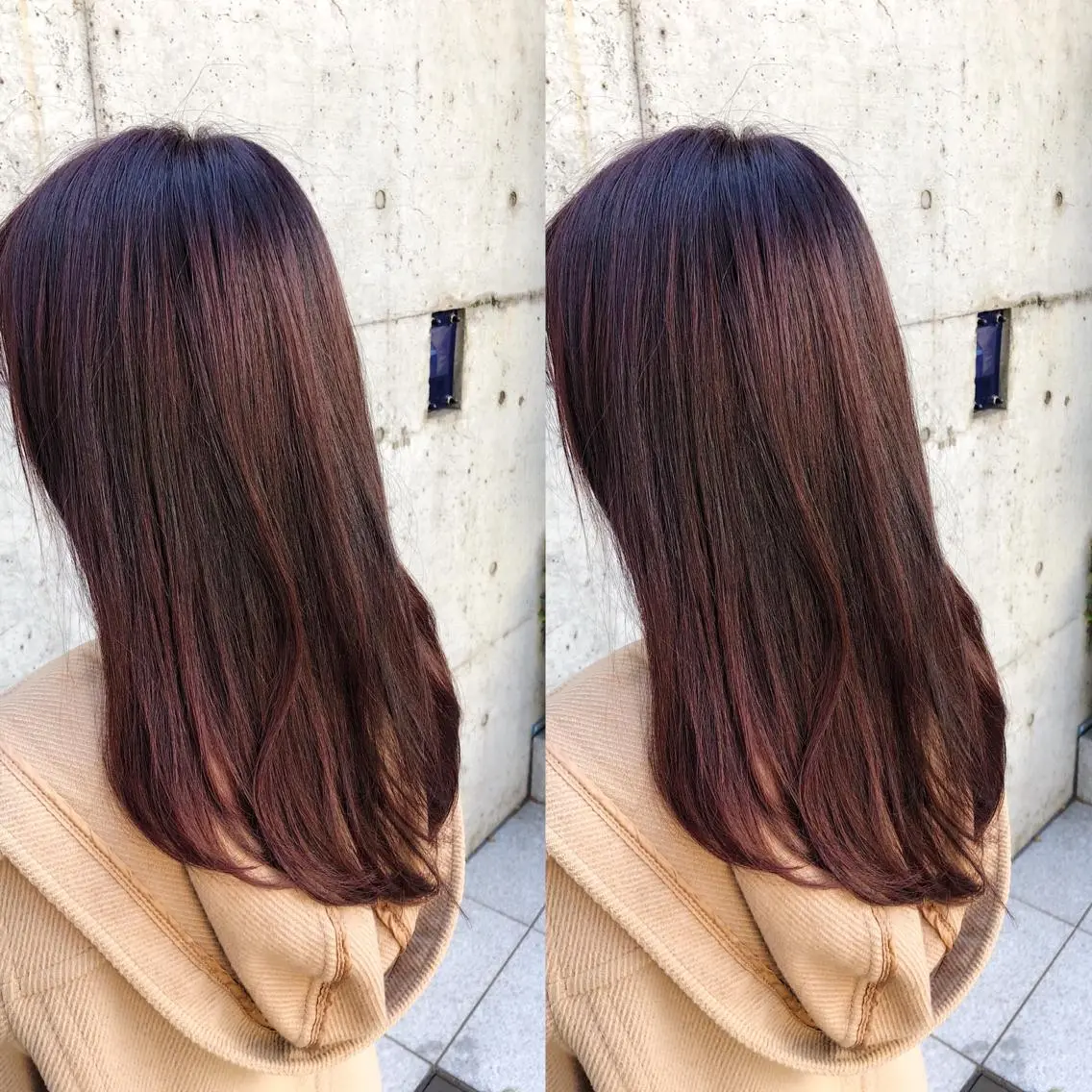 ロング カラー パーマ ヘアアレンジ メンズ キッズ ネイル マツエク・マツパ バイオレットカラー 💟Chloe原宿店 🩶ハイトーンのヘアスタイル
