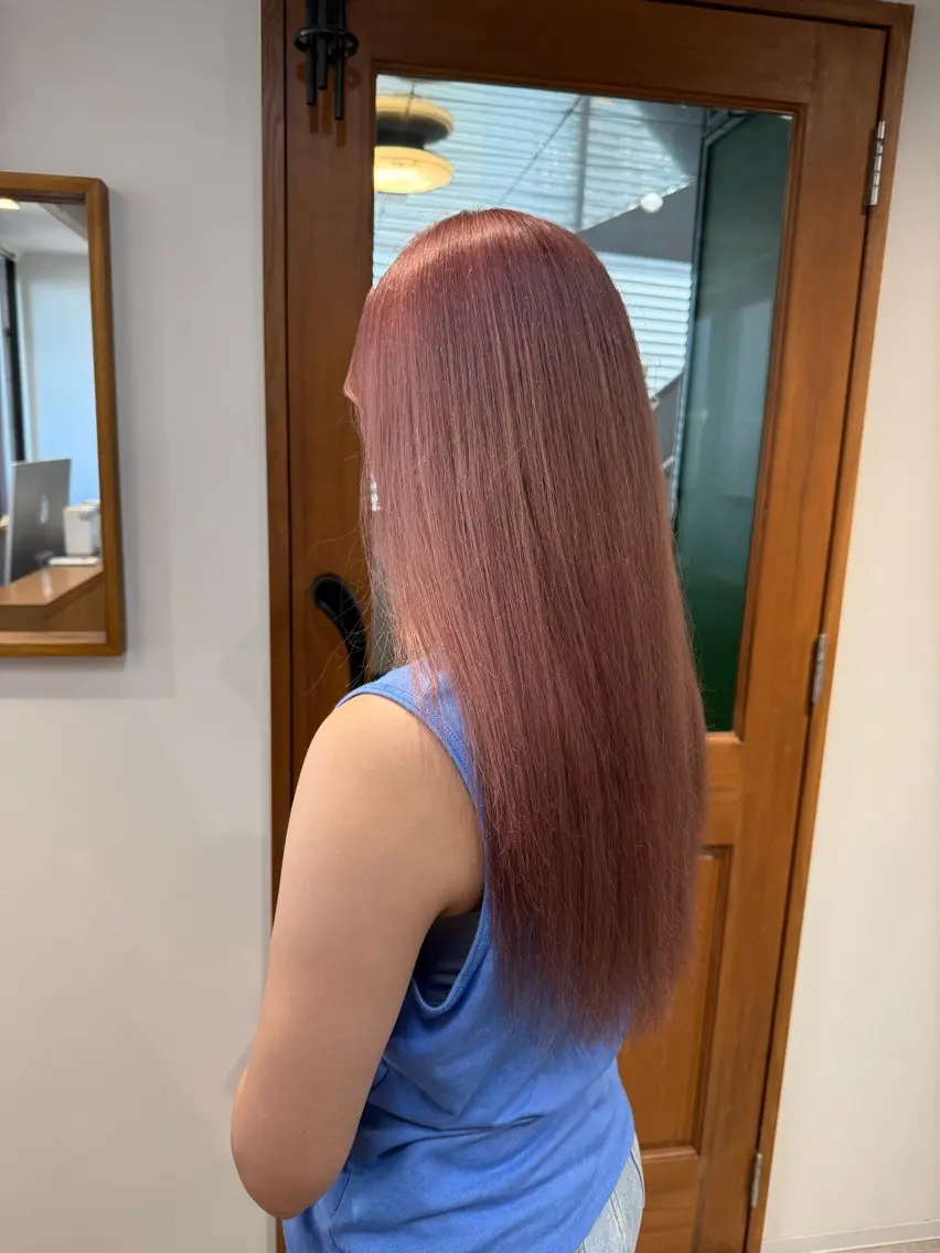 カラー ベージュカラー ブリーチ ピンクカラー ピンクベージュ カット ヘアカラー 🎀夏秋/レイヤー/ 透明感カラー🎀のヘアスタイル