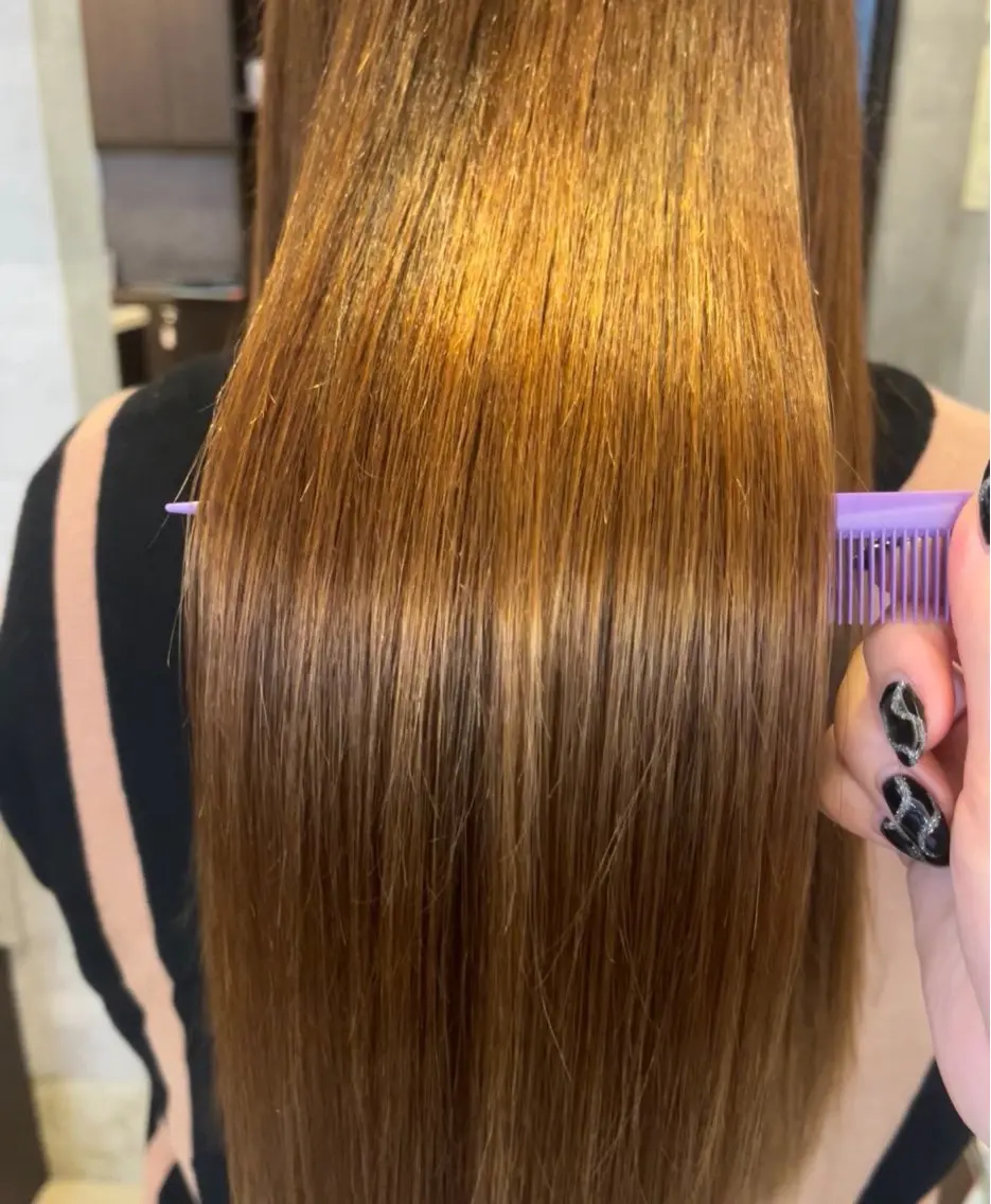 ロング パーマ 縮毛矯正 イロアイヘアー Renのヘアスタイル