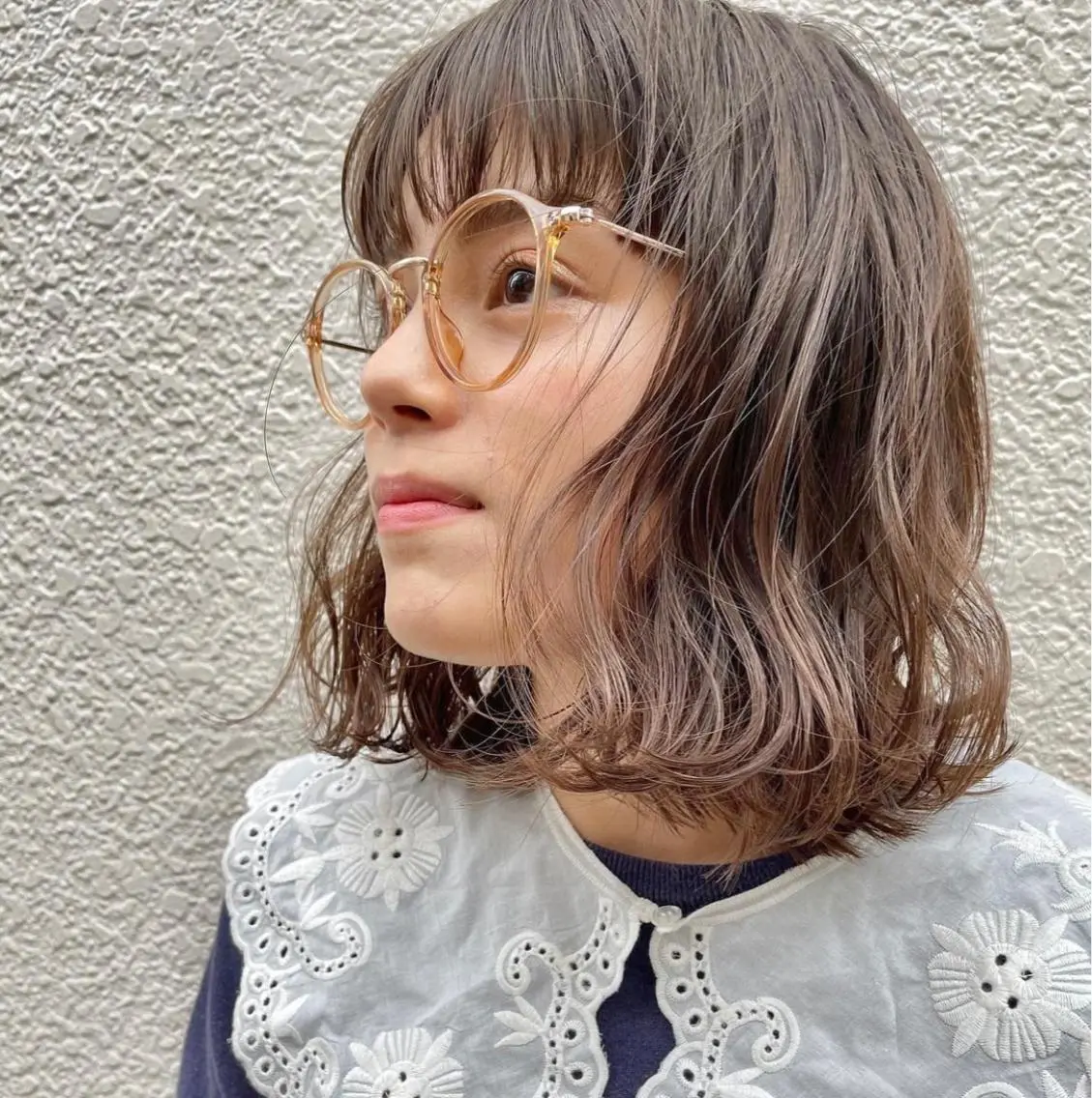 ミディアム パーマ ミディアムパーマ ボブ 吉川 陽菜のヘアスタイル