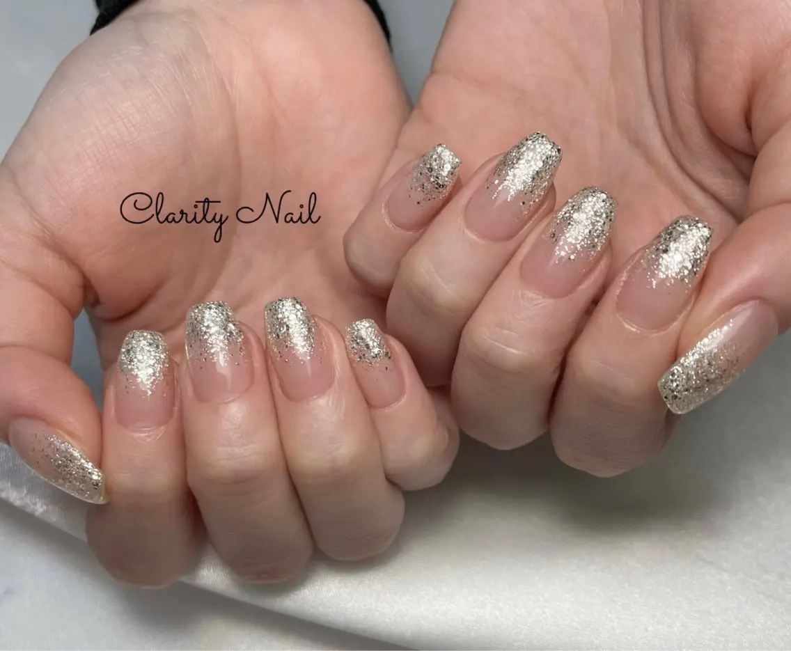 ネイル グラデーション ラメ(グリッター) ラメグラデーション ハンドネイル Clarity Nailのネイルデザイン