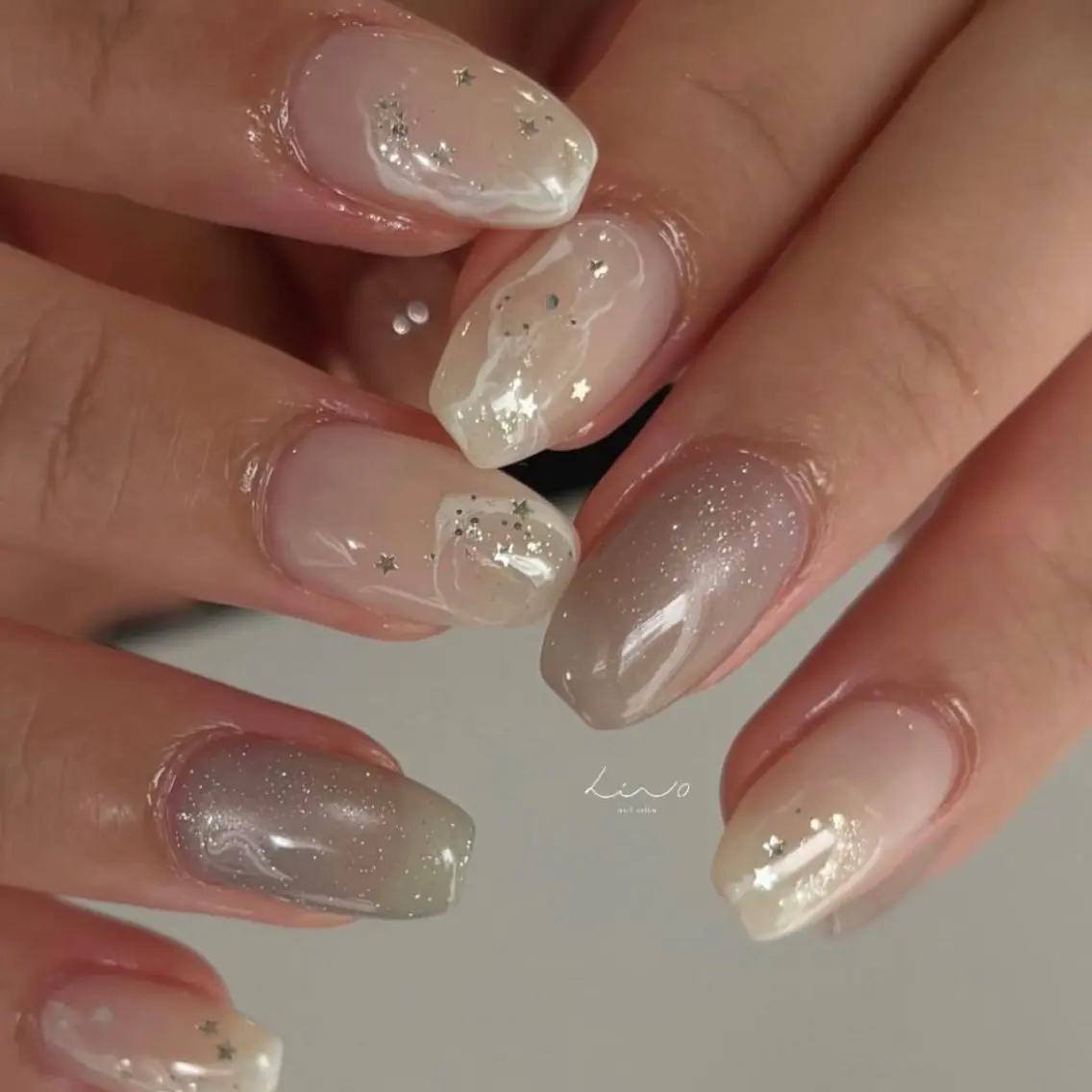 ネイル ニュアンスネイル ショートネイル ハンドネイル nail salon linoのネイルデザイン