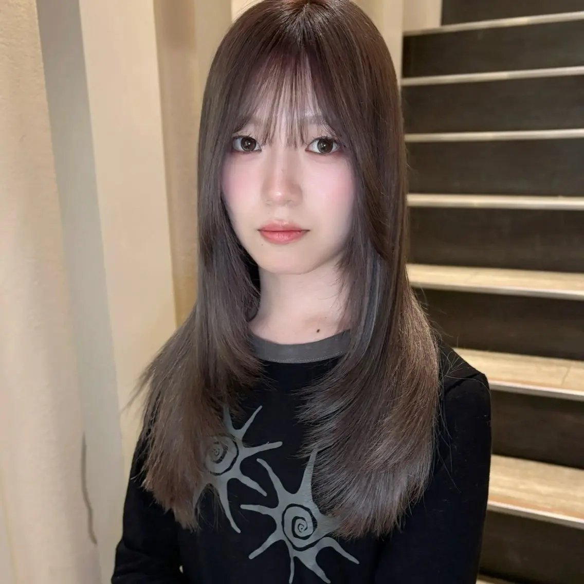 ミディアム カット ヘアカラー レイヤーカット⭐️ 桑原 日花理のヘアスタイル