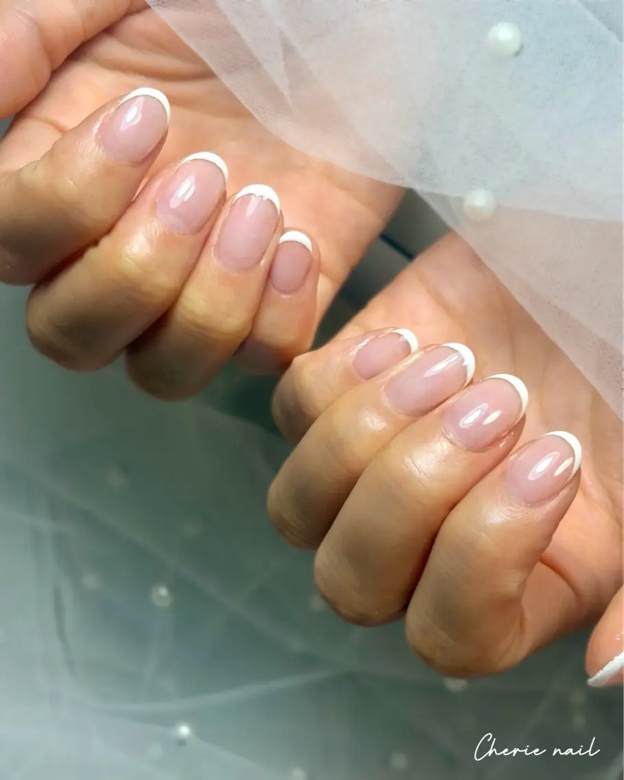 ネイル フレンチネイル ジェルネイル シンプルネイル ハンドネイル Cherienail yunaのネイルデザイン