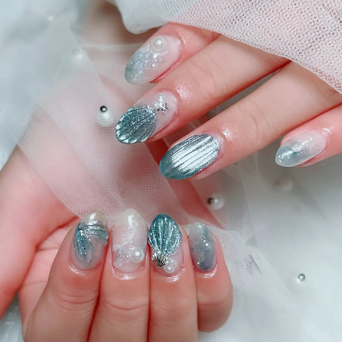 ネイル ジェルネイル ニュアンスネイル 夏ネイル ハンドネイル Cute Tips nailのネイルデザイン