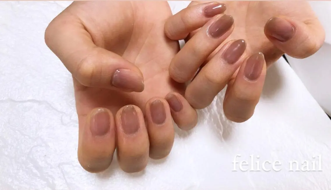 ネイル クリアネイル ワンカラーネイル felice nailのネイルデザイン