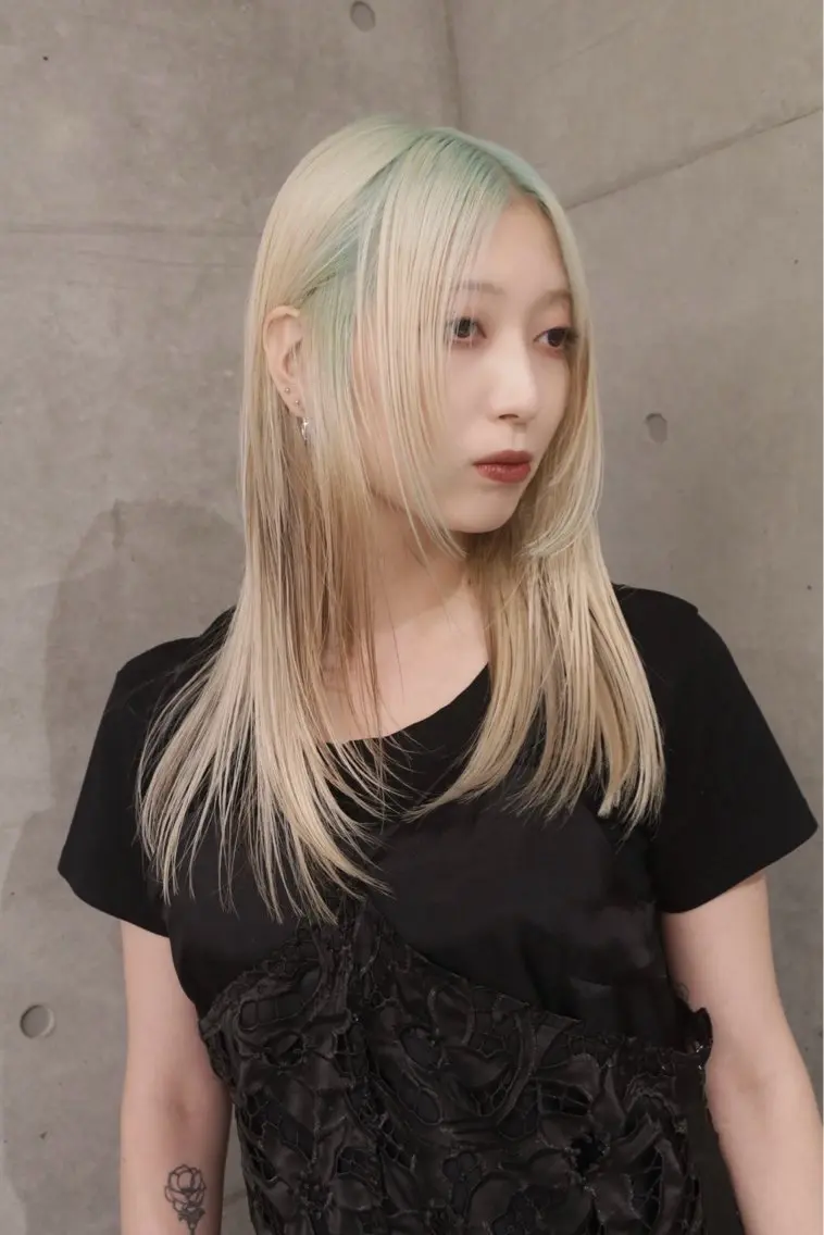 セミロング カラー デザインカラー レイヤーカット ハッシュカット/ハイ トーン/HIROKIのヘアスタイル