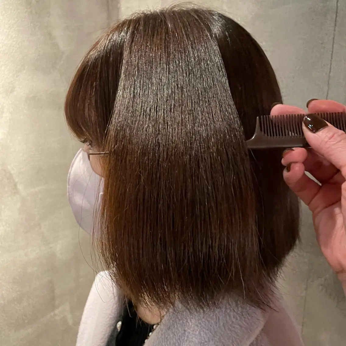 ミディアム カラー くびれレイヤー/艶 カラー　MADOKAのヘアスタイル