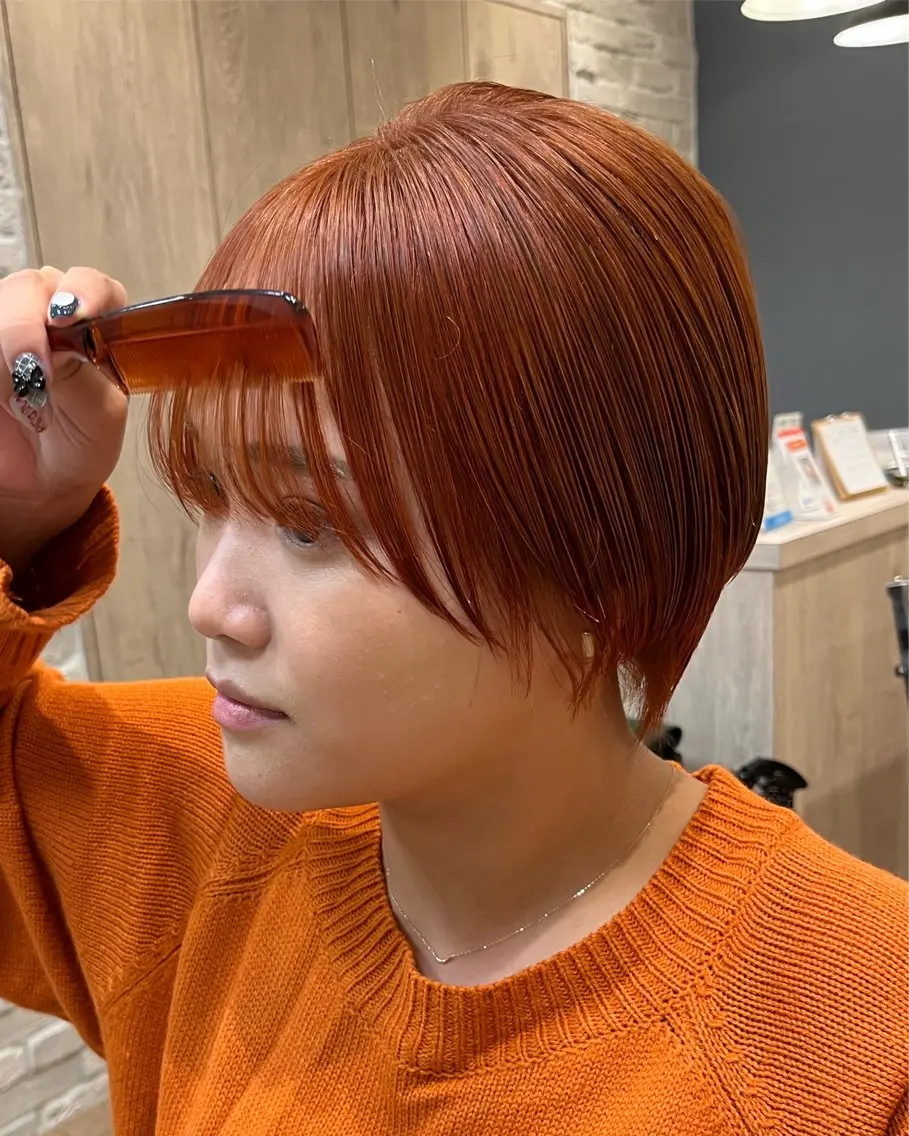 ショート ヘアカラー トリートメント 韓国レイヤー/透明感 カラー🐈曾根高のヘアスタイル