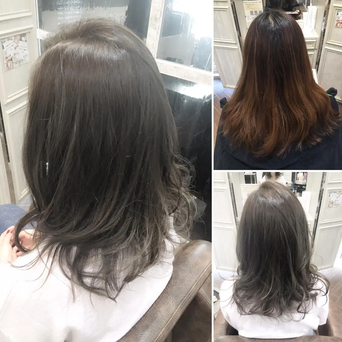 セミロング カラー アッシュ 髪質改善/ 艶髪カラー/益田直幸のヘアスタイル